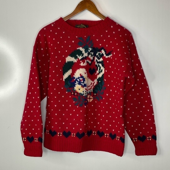 Vintage Eddie Bauer Christmas Goose Wool Sweater Size Small - Picture 1 of 3
